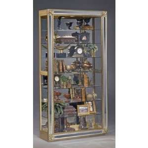   Beveled Mirror Frame Curio Cabinet by Philip Reinisch   Antique Gold