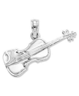 14k White Gold Charm, 3D Violin Charm   Bracelets   Jewelry & Watches 