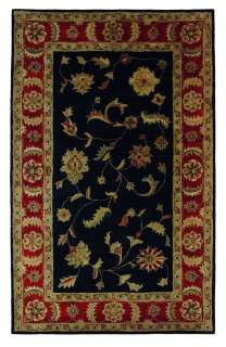 Black Red Modern Persian Handmade Wool Area Rug  