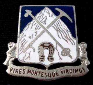 US Army 87th Infantry DUI Unit Crest VIRES MONTESQUE VINCIMUS  