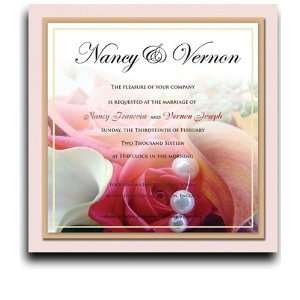  75 Square Wedding Invitations   My Red Rose My Lilies 
