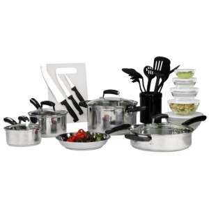 Basic Essentials 25 pc Stainless Steel Cookware Bakeware Set  
