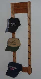 Hand Crafted Oak Double Baseball Cap Rack for 16 Cap  