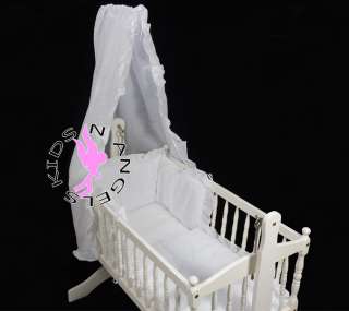 Broderie Anglais 3piece Swinging Crib Bedding Set White  