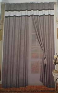 Micro Suede Window Curtain Panels Drapes Set Black  