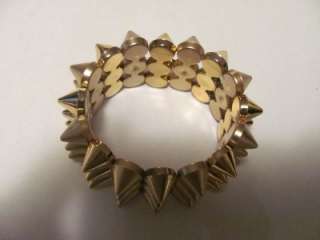  Wives Inspired Spike Stretch Poparazzi Bracelet Cuff Gold Tone  