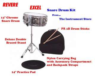 Snare Drum Set / Kit CLEARANCE SALE with Carrying Case, Practice Pad 