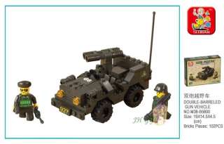   Gun Truck with Minifigures Military Building Block Brick 102p  