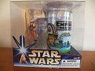 New NIB Star Wars Collectible Luke Skywalker Figure & Cup Glass Empire 