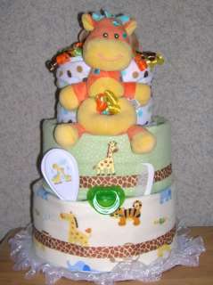 ELITE SAFARI 3 TIER DIAPER CAKE FOR GIRL/BOY/NEUTRAL  