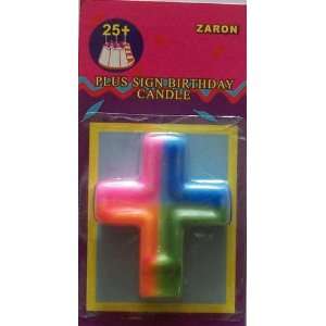  Multi Colored Plus Sign Birthday Candle: Everything Else