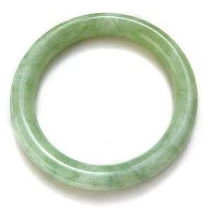  Green Natural Jade Bangle Bracelet for Good Fortune 60mm 