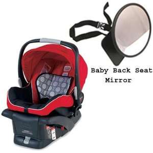   Britax   B Safe Infant Car Seat in Red w Back Seat Mirror: Baby