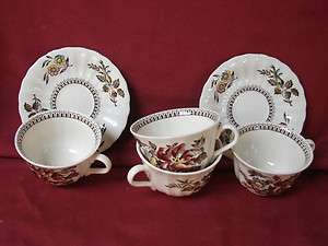 Wade, China Dinnerware Hedgerow, England, 4 cups and 2 saucer(s 