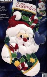 Bucilla HOLLY JOLLY SANTA Felt Christmas Stocking Kit  
