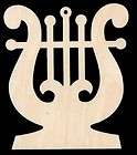 Music Musical Instrument Lyre Shape 4 tall Natural Craft Wood Cutout 