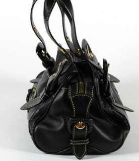 Maxx New York Black Smooth Leather Satchel Handbag Shoulder Bag Purse 