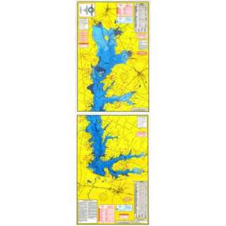  Laminated Topo Map of Cedar Creek Lake   With GPS Hotspots