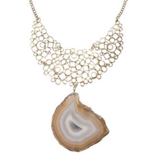 Gold Element Agate Necklace.Opens in a new window