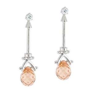   Champagne Crystal Briolette Drop Earrings Fashion Jewelry Jewelry