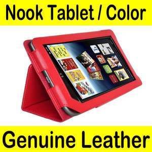 Genuine Leather Cover Case for  Nook Tablet Color with 