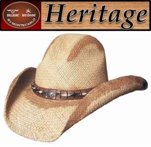 Montecarlo HERITAGE PANAMA Straw GUS Western Cowboy Hat  