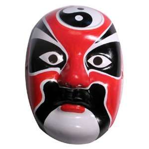  Chinese Red and Black Yin Yang Opera Mask 