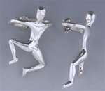 Human Figure Body Sterling Silver Man Ear Cuffs  