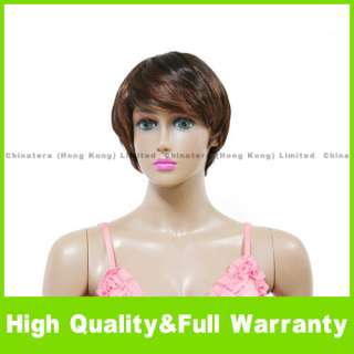 Straight Short Hair Wig Cosplay Costume Party Brown  