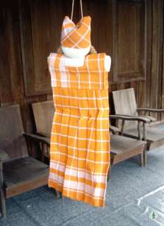 Cute orange girl handmade hanging kitchen double sided towel dress 