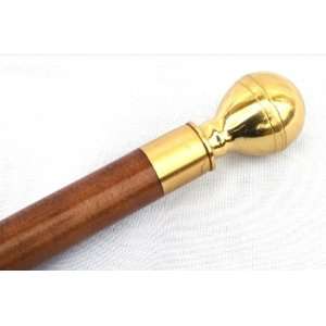   Wooden Walking Stick with Concealed Compass & Flask 
