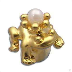   Crown # 1079 golden Frog with Pearl, st. steel, lord rings  ring kit