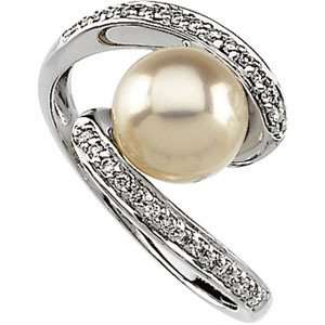   Gold Freshwater Cultured Pearl & Diamond Ring DivaDiamonds Jewelry