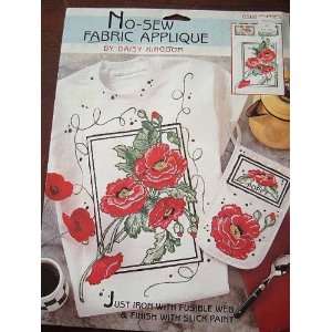  Daisy Kingdom POPPIES No Sew Fabric Applique Arts, Crafts 