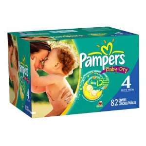  Pampers Baby Dry Diapers, Size 4, 82 diapers Baby