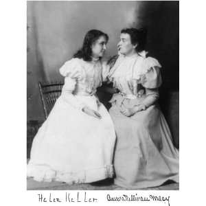  Helen Keller & Anne Sullivan Photo W/printed Signatures 