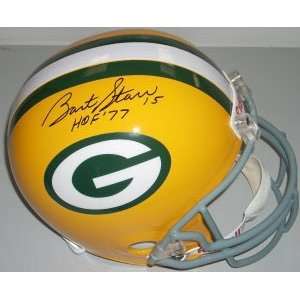 Bart Starr Signed Packers Full Size Replica Helmet   HOF 77