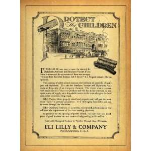  1920 Ad Eli Lilly Childrens Protective Vaccine Viruses 