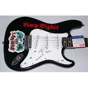 Fred Durst Autograph Signed Limp Bizkit Guitar & Proof PSA/DNA
