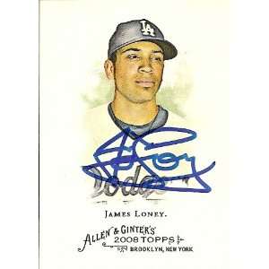  James Loney Signed Dodgers 2008 Allen & Ginter Card 
