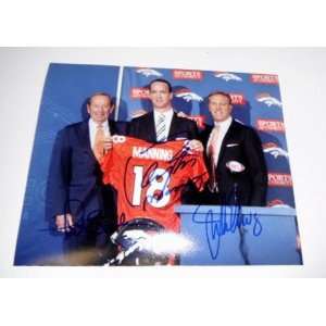 Peyton Manning & John Elway Denver Broncos Hand Signed Autographed 