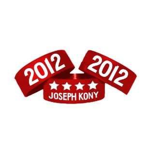 Joseph Kony 2012 4 Stars (1pcs) Silicone Wristbands (Red) 1 Inch