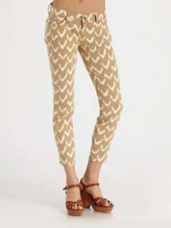 For All Mankind   Printed Ikat Skinny Crop Jeans