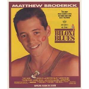  1988 Matthew Broderick Biloxi Blues Movie Promo Print Ad 
