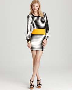 Sonia Rykiel Dress   Striped Sweater with Color Block