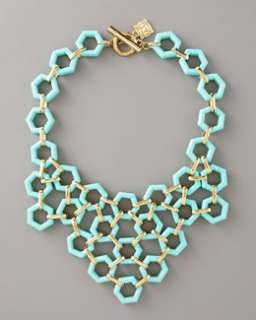 Y0PAX Milly Hexagon Link Bib Necklace