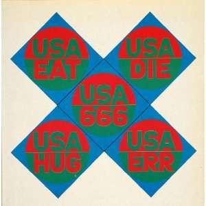 1970 Pop Art Robert Indiana USA 666 Eat Die Err Print 