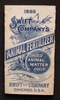 1895 GREAT Swift Animal Fertilizer Calendar Chicago IL  