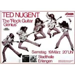 Ted Nugent   Rock Guitar Genius 1977   CONCERT   POSTER from GERMANY