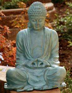   Grey Large Buddha Garden Figure Statue Indoor Outdoor Statuary  